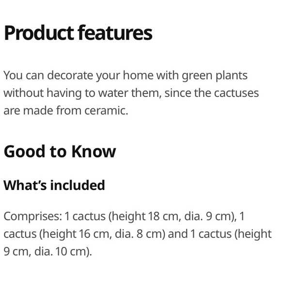 Ikea cactus 🌵 SJÄLSLIGT stoneware pottery set of 3 - Picture 5 of 17